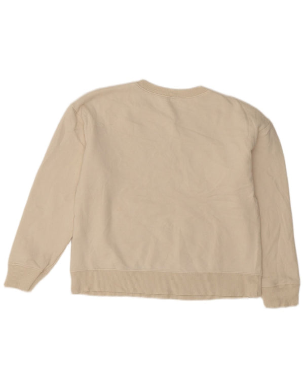 Zara Womens Grafisk Oversized Sweatshirt Jumper UK 10 Small Off White