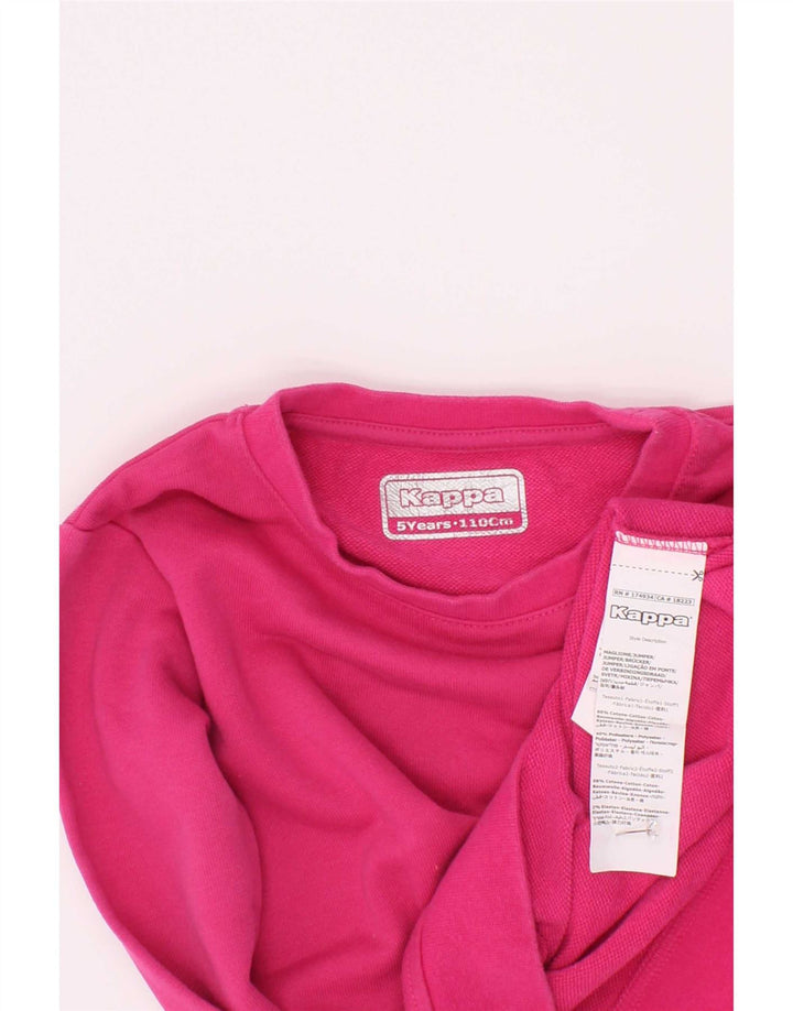 Kappa Girls Sweatshirt Jumper 4-5 år Pink Bomuld