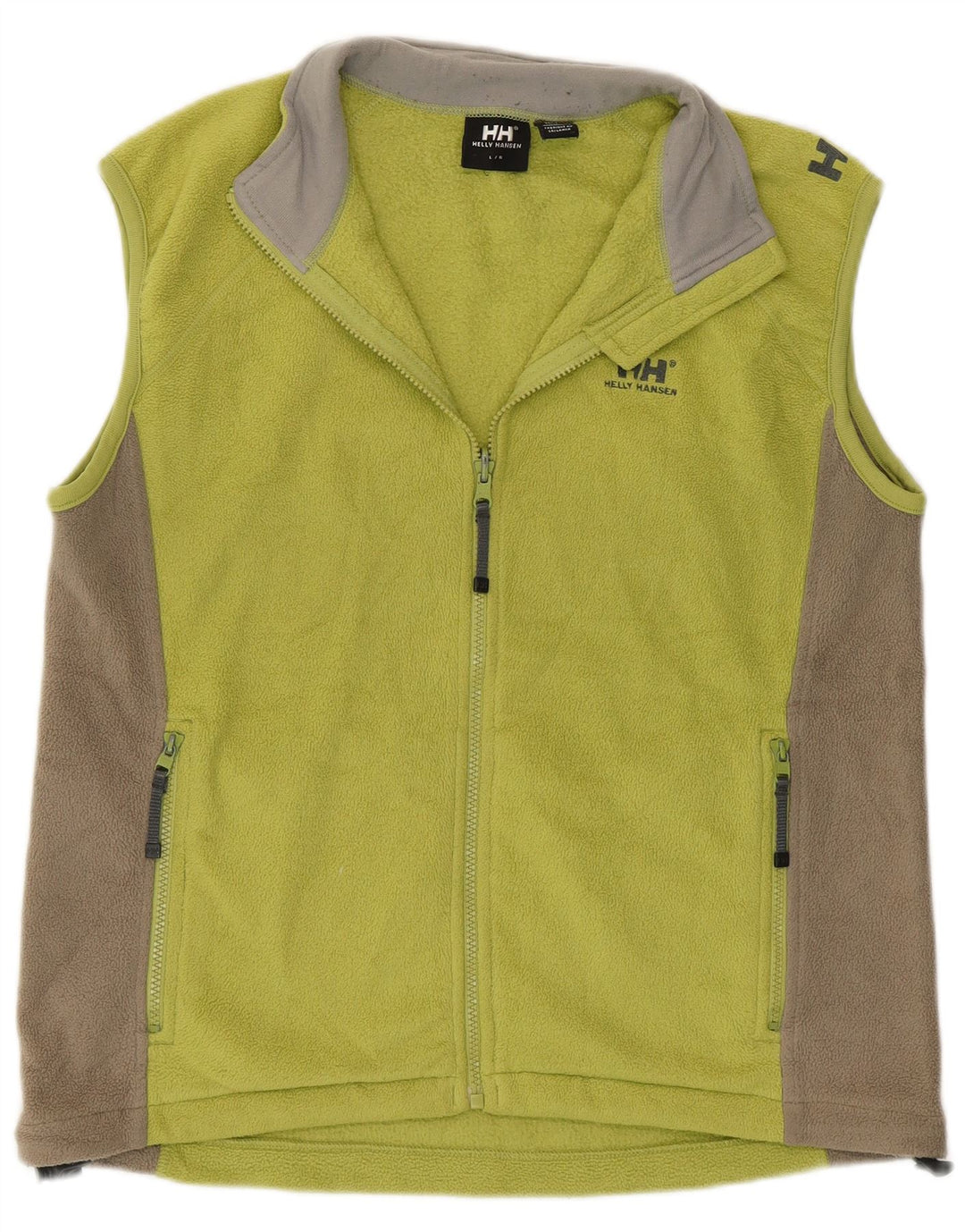 HELLY HANSEN Dame Fleece Gilet UK 16 Large Green Colourblock Polyester