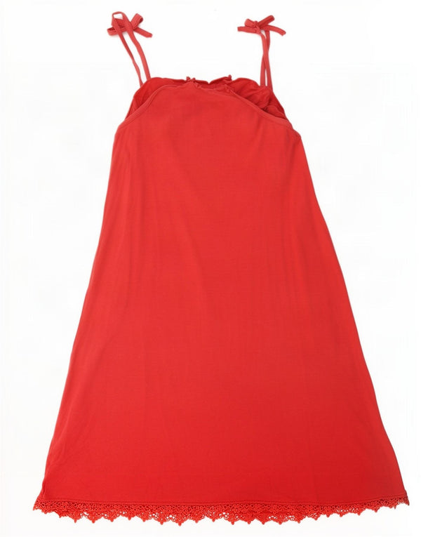 Benetton Girls Slip Dress 7-8 år Medium Pink Bomuld