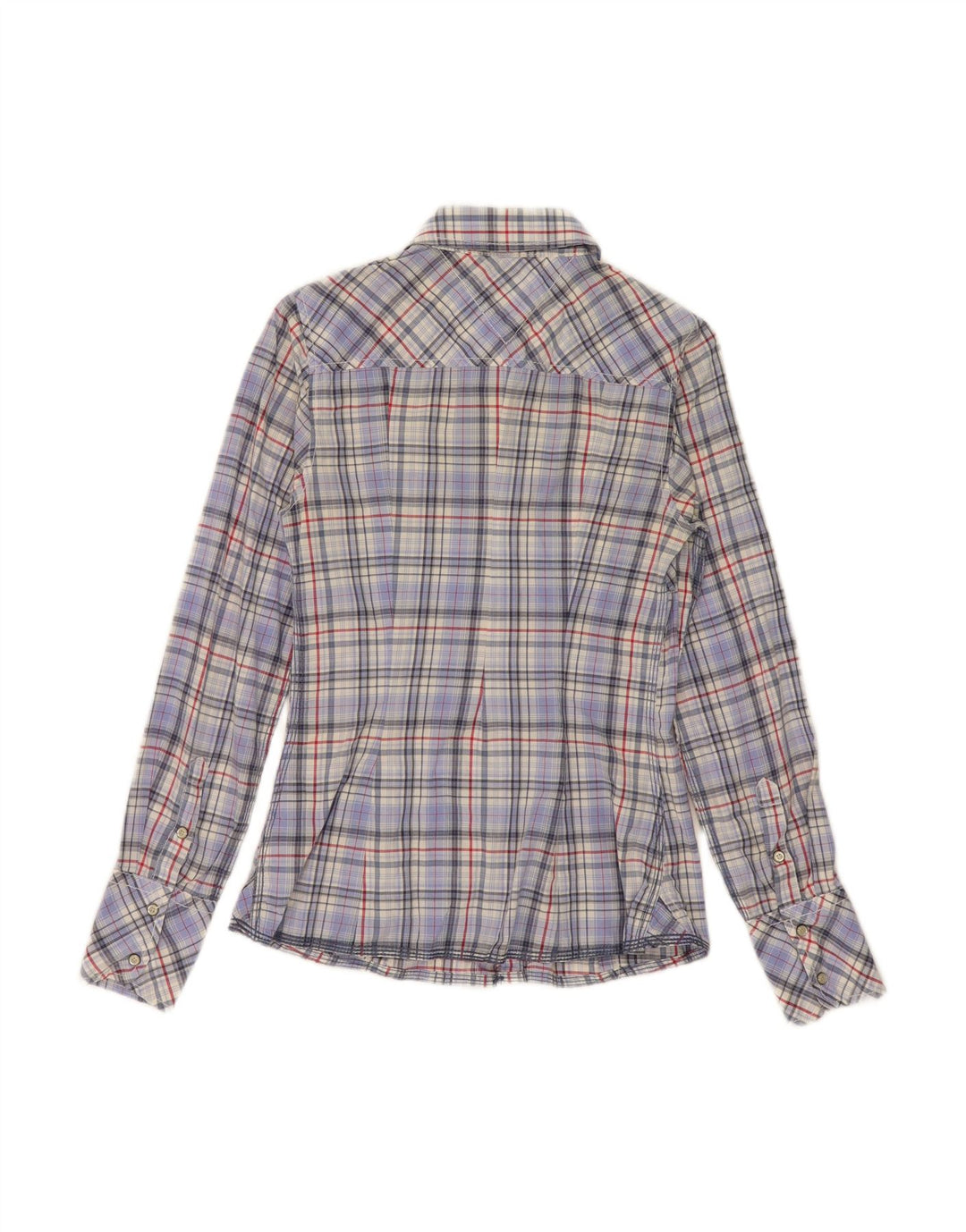 TOMMY HILFIGER Womens Shirt UK 8 Small Blue Check Cotton