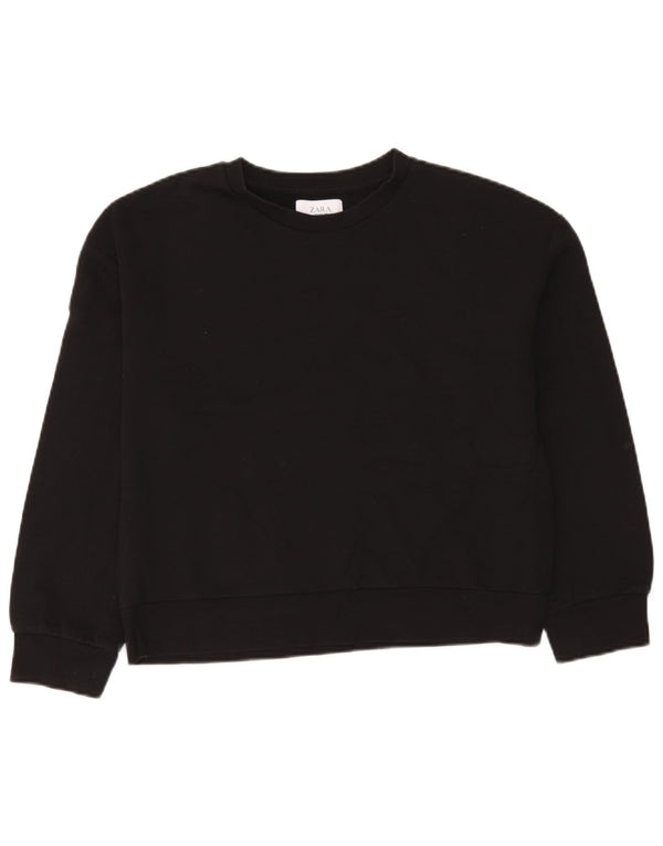 Zara Dame Trafaluc Oversized Sweatshirt Jumper UK 10 Small Black Bomuld