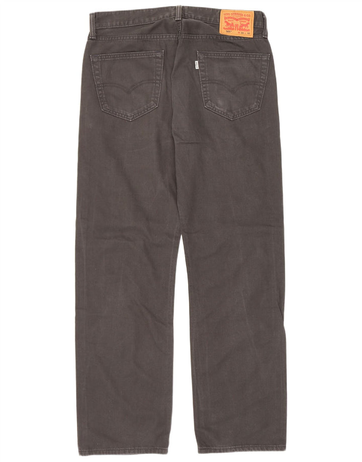 Levi's Herre 505 Straight Jeans W34 L32 Grå Bomuld