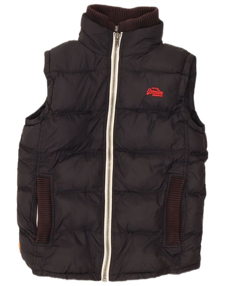 Superdry Herre Oversized Polstret Gilet UK 10 Small Black Nylon