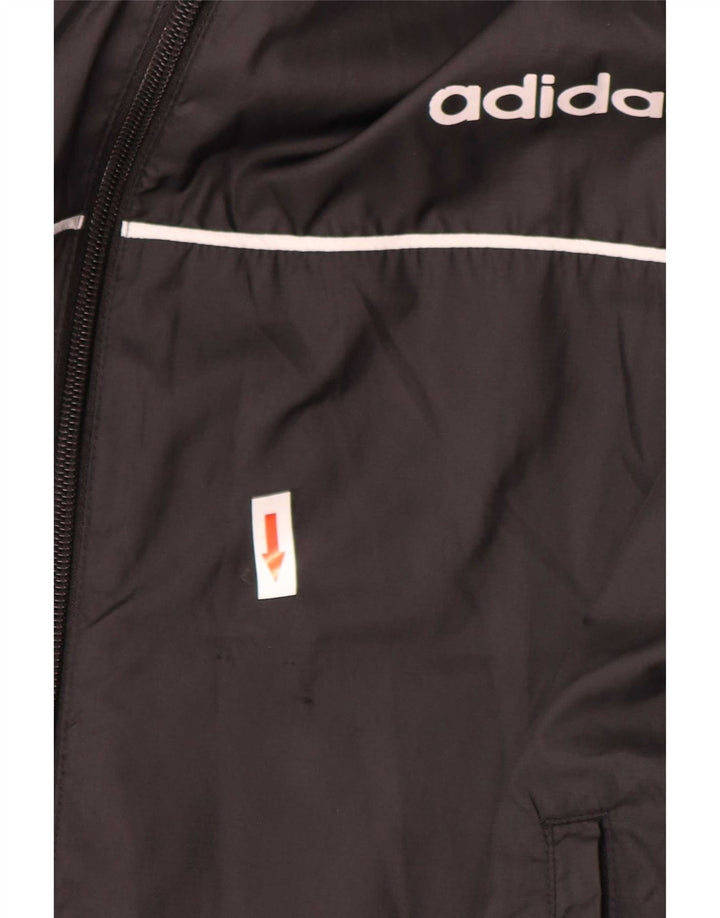 Adidas Grafisk regnjakke med hætte til mænd UK 42 XL Sort polyester