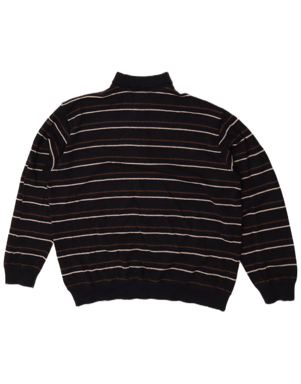 Paul & Shark Herre Yachting Polo Neck Jumper Sweater 2XL Navy Blue Striped