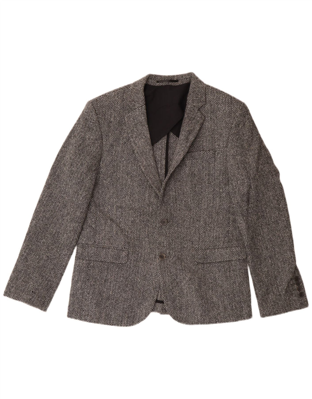 Asos Harris Tweed Herre Slim Fit Blazer Jacket UK 42 XL Grå sildeben