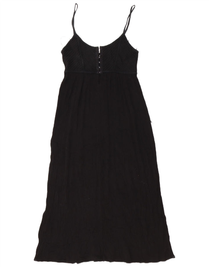 Zara Dame Maxi Sundress UK 12 Medium Black Bomuld