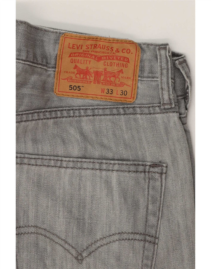 Levi's Herre 505 Straight Jeans W33 L30 Grå Bomuld