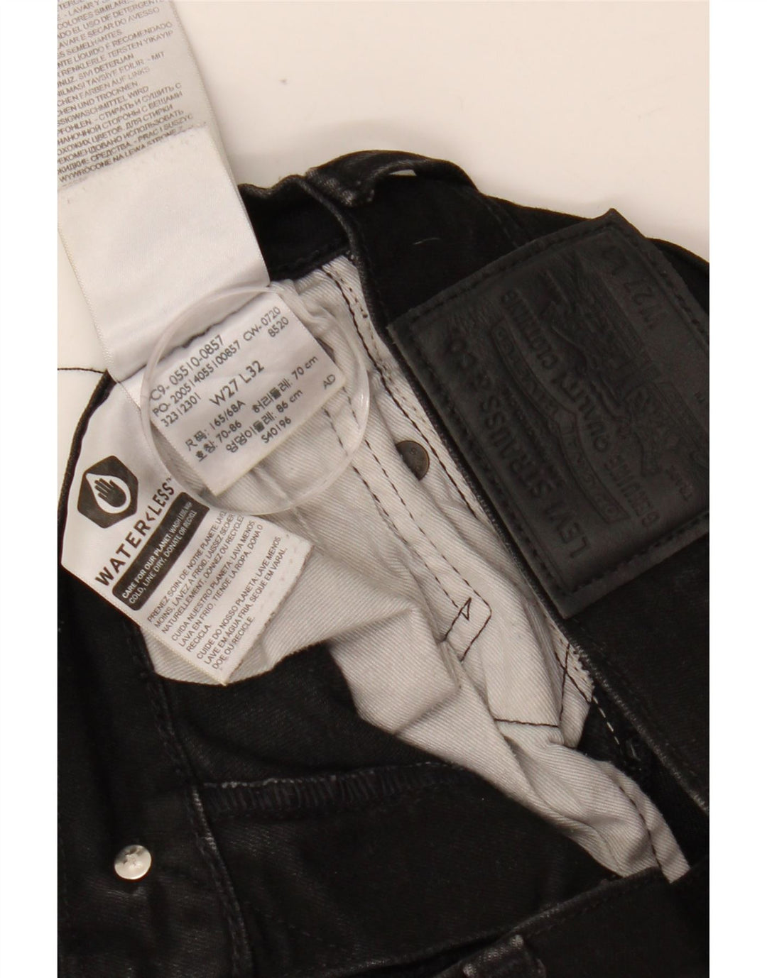 LEVI'S Skinny Jeans til kvinder W27 L32 Sort bomuld