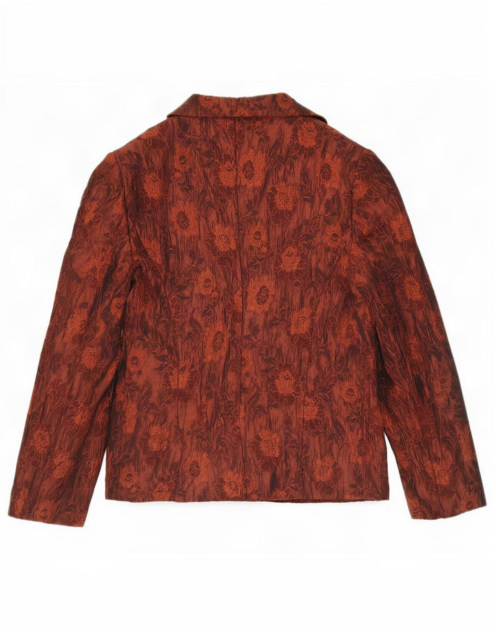 Giulia Galanti Dame 2 Button Blazer Jacket IT 48 XL Brun Blomster