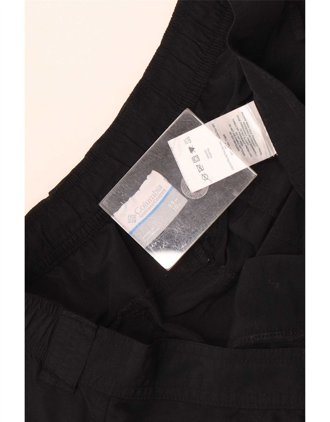 Columbia Herre Omni-Shade Cargo Shorts W34 Large Black Polyester