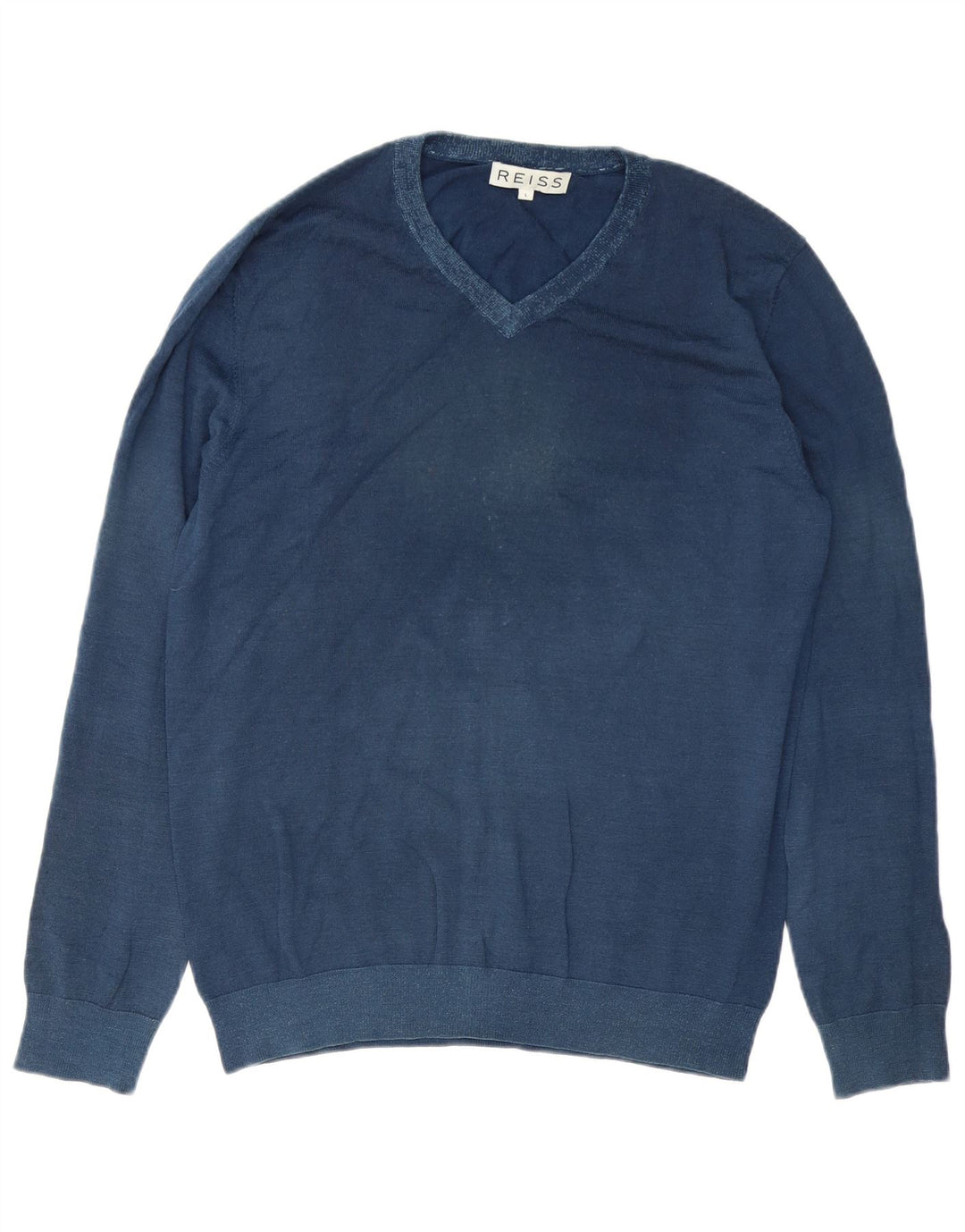 Reiss Herre V-hals trøje Sweater Large Navy Blue