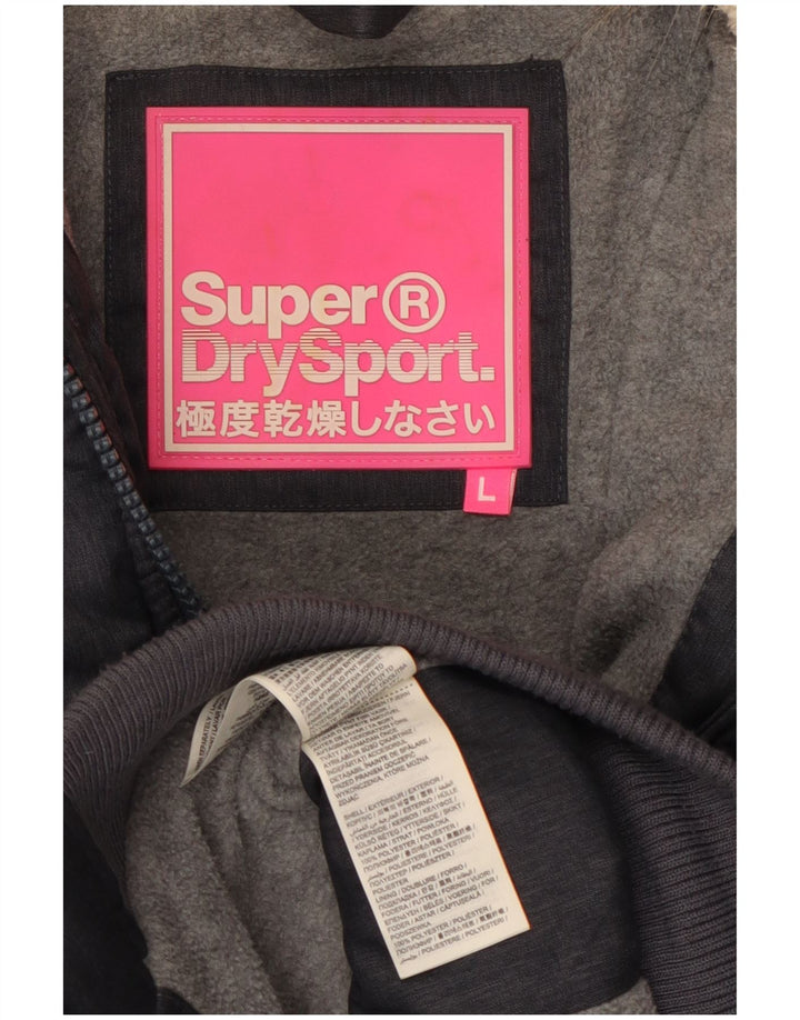 SUPERDRY Polstret hættejakke til kvinder UK 14 Stor marineblå polyester