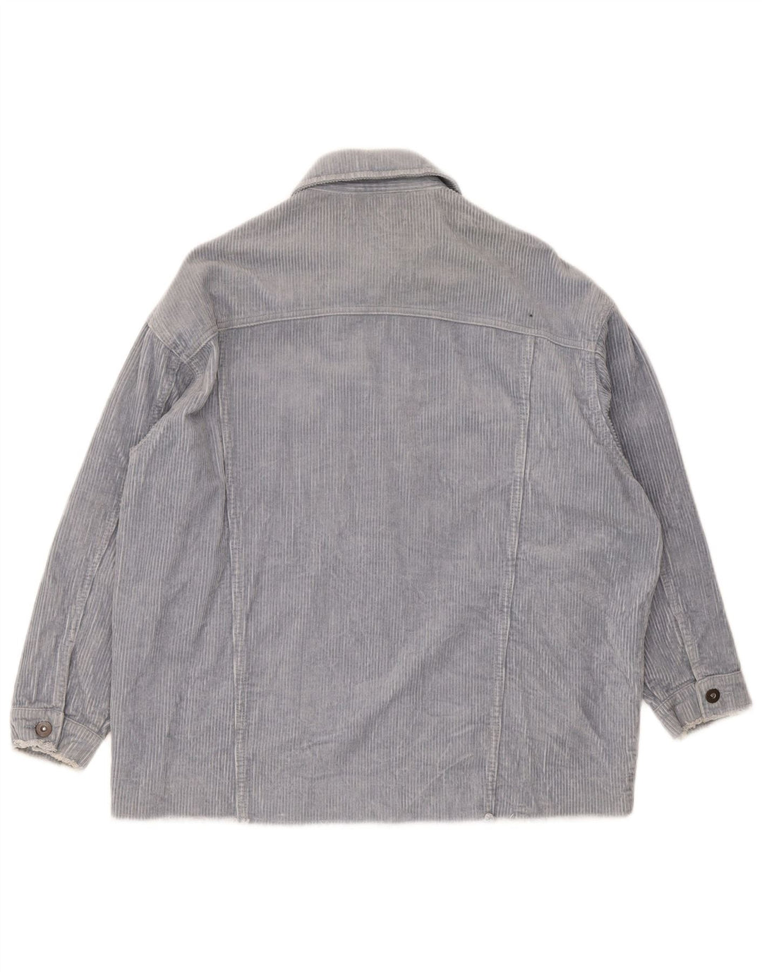 Zara Dame Oversized Corduroy Jacket UK 10 Small Blue Cotton