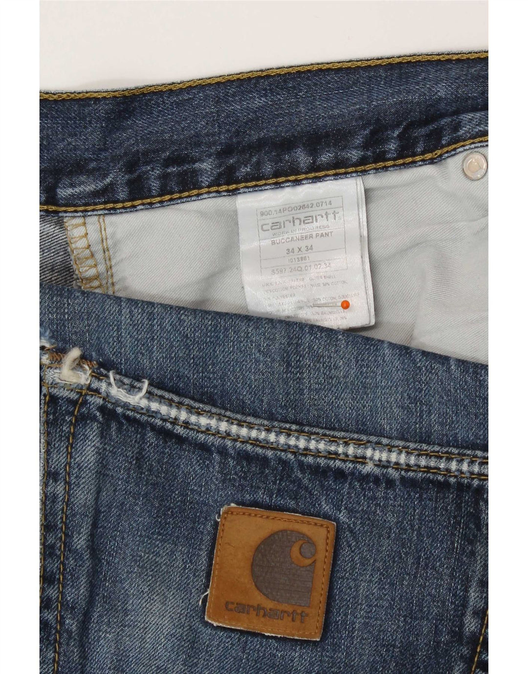 Carhartt Straight Jeans til mænd W34 L34 blå bomuld
