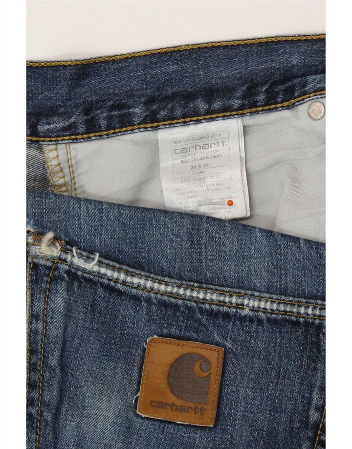 Carhartt Straight Jeans til mænd W34 L34 blå bomuld