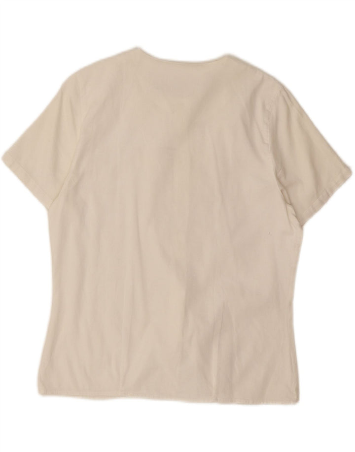 ENARA CAMICE Womens Short Sleeve Shirt Blouse UK 147 Medium White Vintage Enara Camice and Second-Hand Enara Camice from Messina Hembry 
