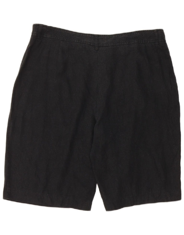 Marks & Spencer Kvinder Casual Shorts UK 16 Large W34 Black Linen