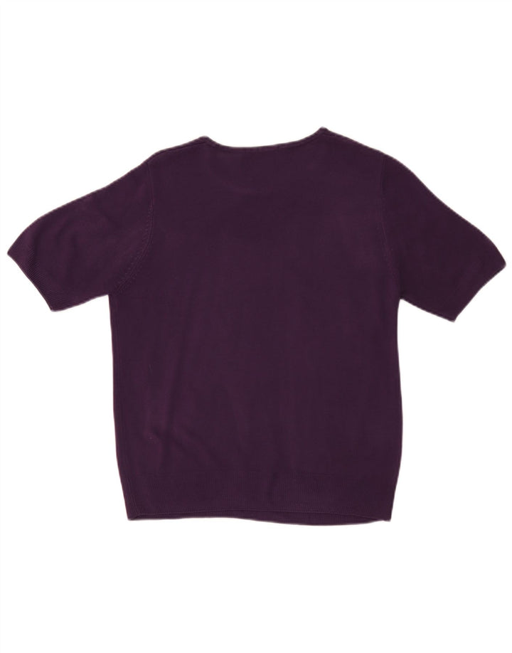 Marks & Spencer Dame Boat Neck Jumper Sweater UK 12 Medium Purple