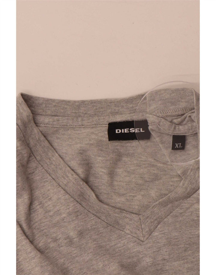 Diesel Herre T-Shirt Top XL Grå Flecked