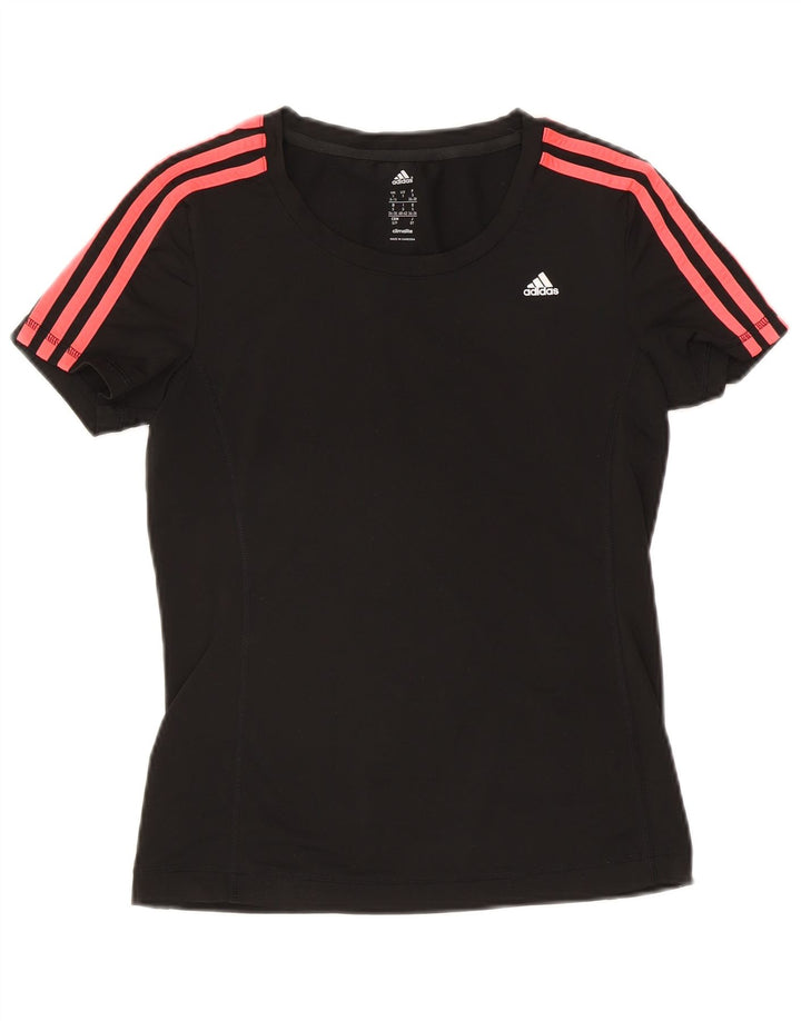 Adidas Womens Climalite T-Shirt Top UK 8/10 Small Black Polyester