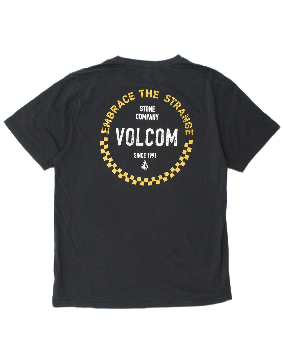 VOLCOM Herre Modern Fit Grafisk T-Shirt Top Stor Sort Bomuld
