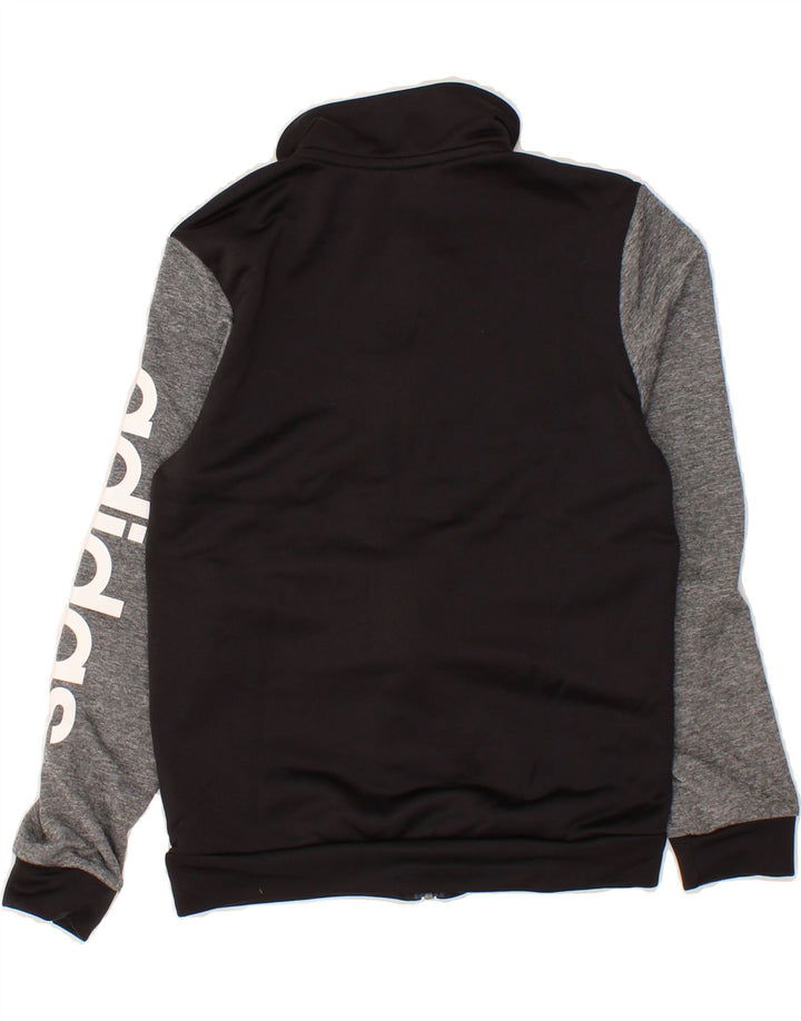 ADIDAS Boys Graphic Tracksuit Top Jacket 11-12 Years Black Colourblock Vintage Adidas and Second-Hand Adidas from Messina Hembry 
