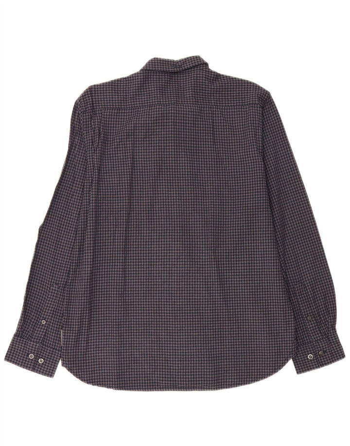 French Connection Herre flannelskjorte Stor marineblå Gingham bomuld