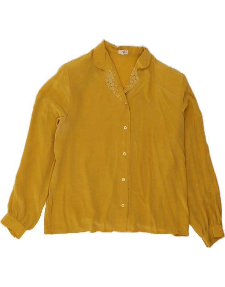 BALLOON Womens Oversized Long Sleeve Shirt Blouse IT 40 Small Yellow Silk Vintage Balloon and Second-Hand Balloon from Messina Hembry 