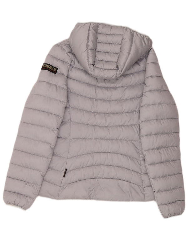 Napapijri Womens Geographic Polstret hættejakke UK 14 Medium Grey