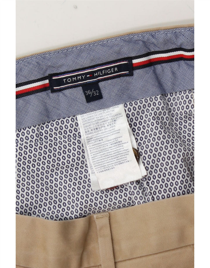 TOMMY HILFIGER Slim Chino Bukser til mænd W36 L32 Beige Bomuld
