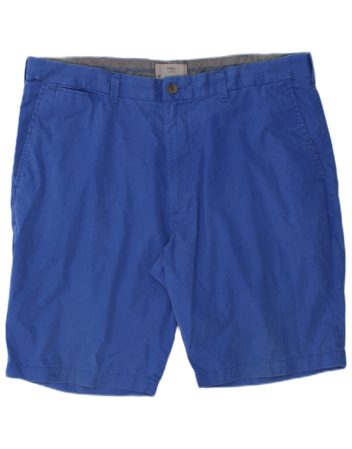 Marks & Spencer Herre Chino Shorts W38 XL Blå Bomuld