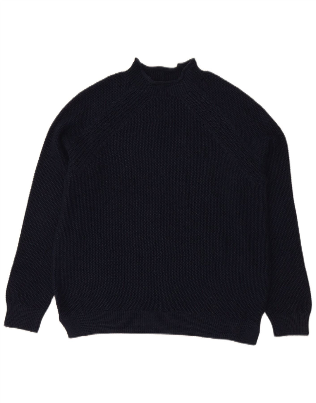 CREW CLOTHING Dame Turtle Neck Jumper Sweater UK 12 Medium Navy Blue