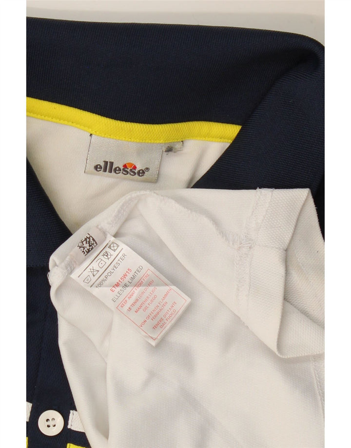 ELLESSE Poloshirt til mænd Stor hvid Colourblock Polyester