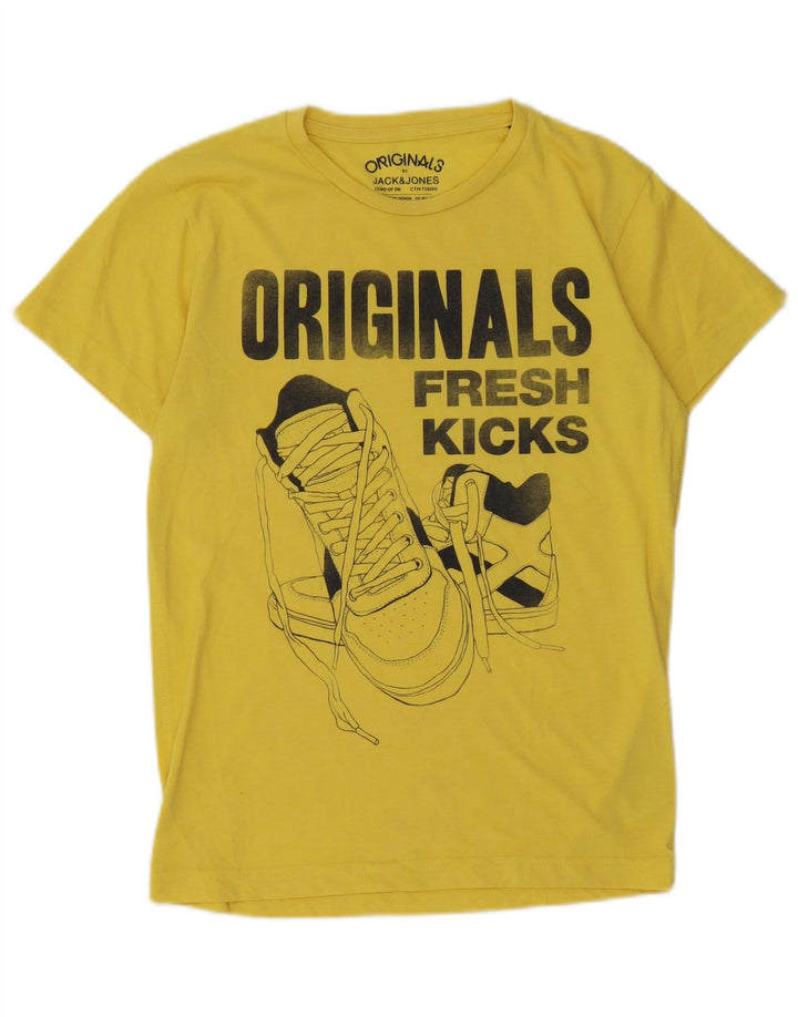 Jack & Jones Herre grafisk T-shirt top lille gul bomuld