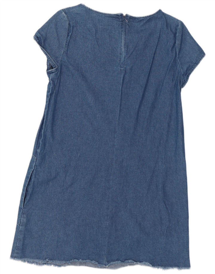 Zara Dame Trafaluc Denim Kjole UK 12 Medium Blue