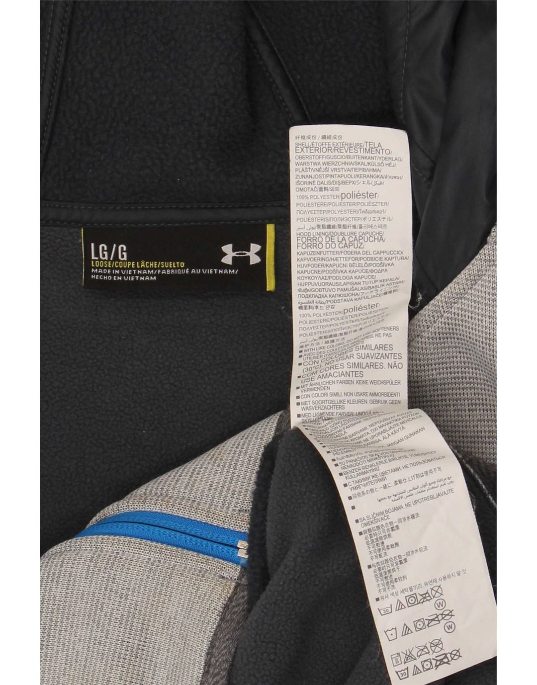 Under Armour Herre hættetrøje med lynlås Large Grå Colourblock Polyester