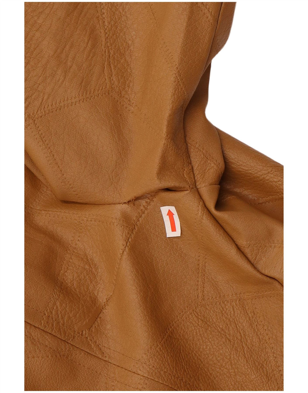 Vintage Dame imiteret læderjakke UK 14 Large Beige Patchwork Polyvinyl