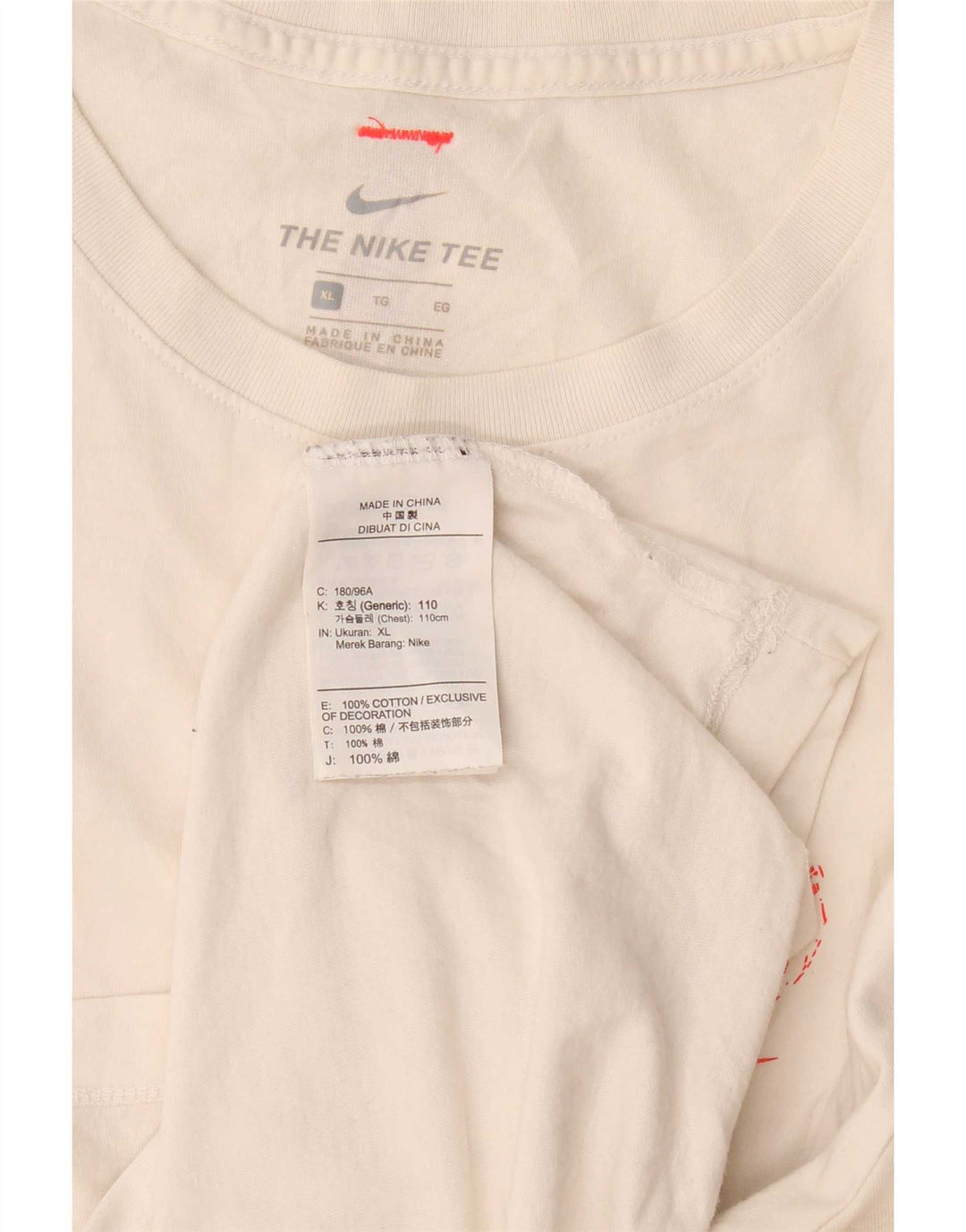 Nike grafisk T-shirt top til mænd XL hvid bomuld