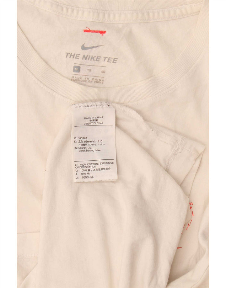 Nike grafisk T-shirt top til mænd XL hvid bomuld