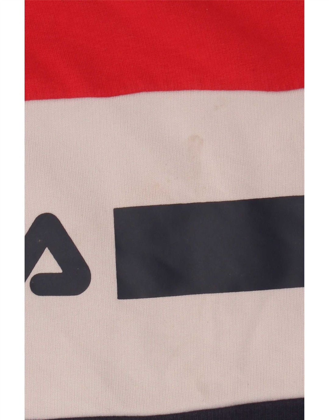 Fila Dame Grafisk Sweatshirt Jumper UK 14 Medium Rød Colourblock Bomuld