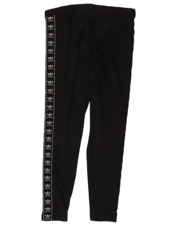 Adidas Womens Graphic Leggings UK 12 Medium Black Polyester