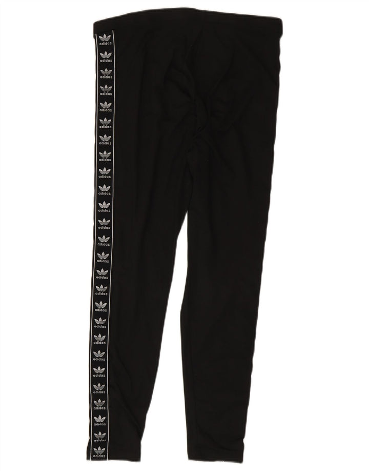 Adidas Dame Grafiske Leggings UK 12 Medium Sort Polyester