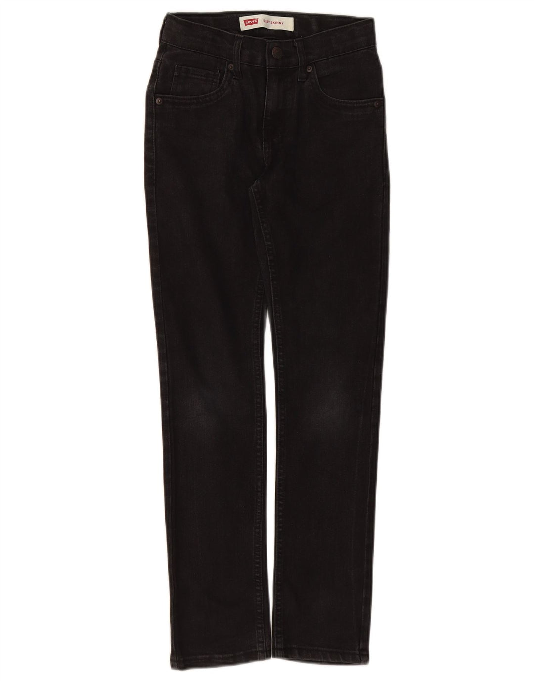 LEVI'S Girls 510 Skinny Jeans 9-10 år W24 L26 sort bomuld