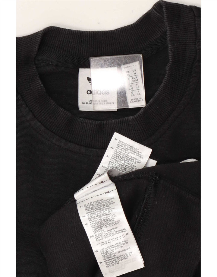 Adidas Dame Oversized Sweatshirt Jumper UK 14 Stor Sort Bomuld