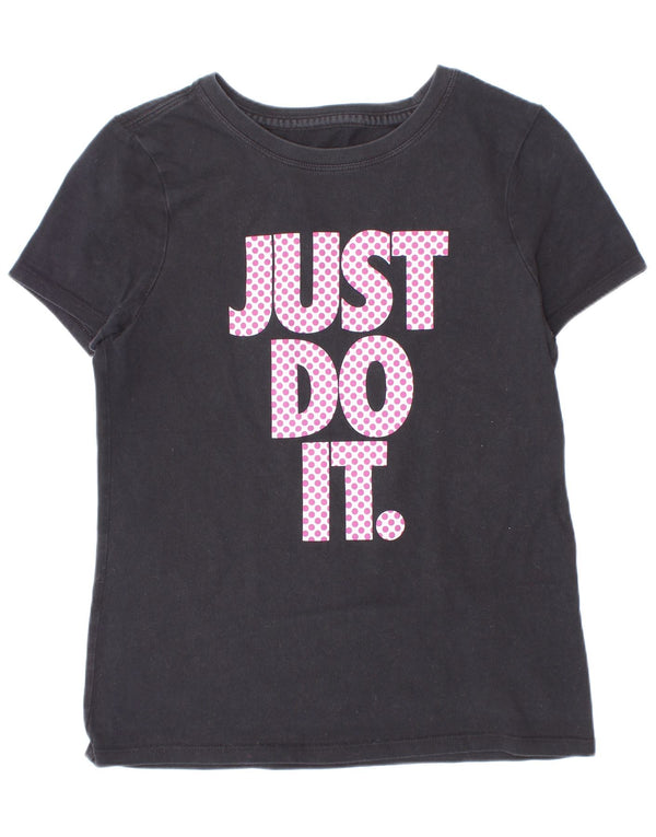 Nike piger grafisk t-shirt top 10-11 år medium sort bomuld