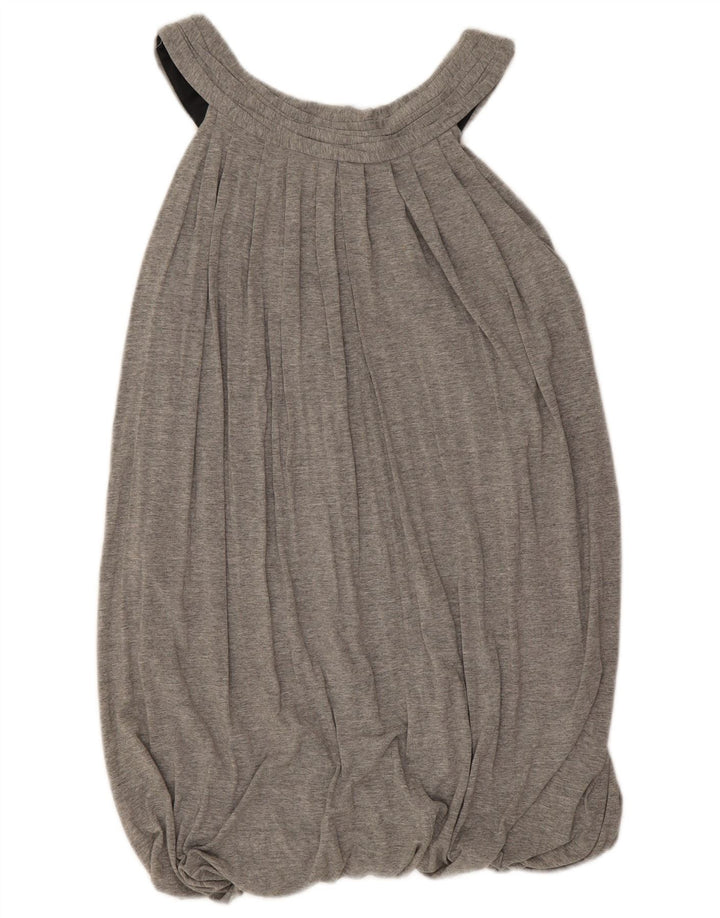 Zara Dame Ærmeløs Bubble Dress UK 12 Medium Grey Viscose