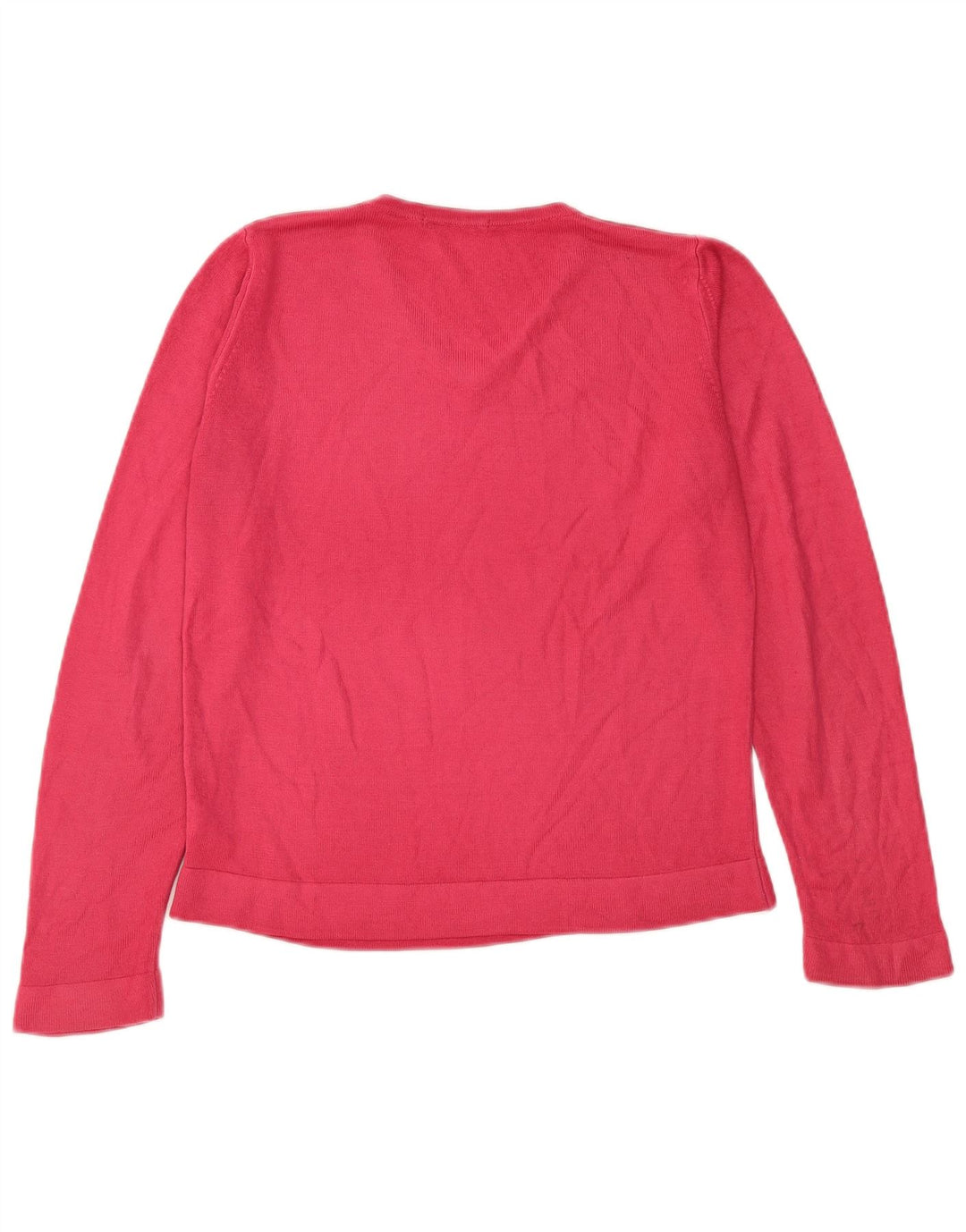 Marks & Spencer Dame V-hals sweater UK 12 Medium Pink Akryl