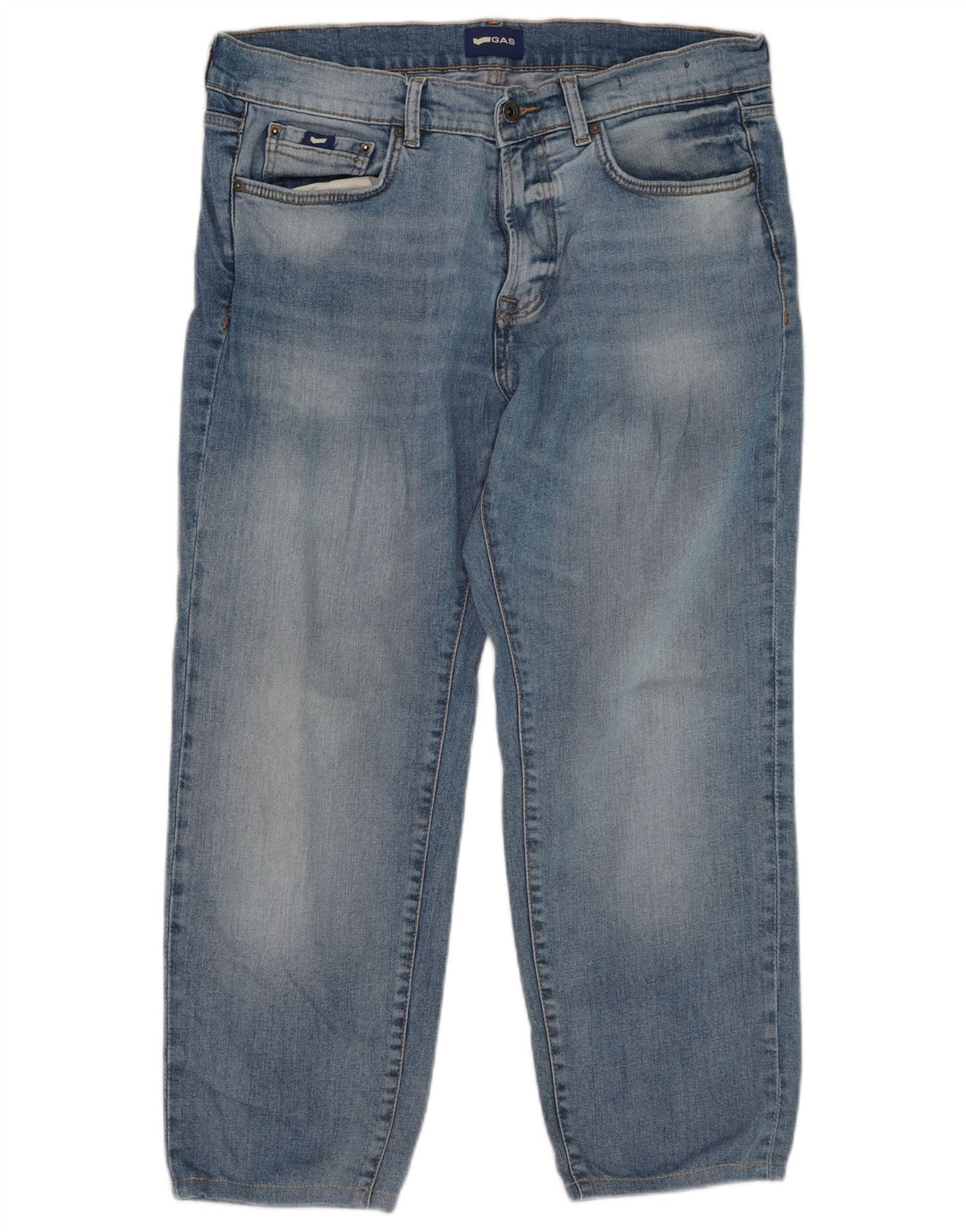 Gas Herre cropped jeans W33 L26 blå bomuld